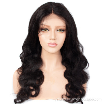 2021 Trending Style Brazilian Body Wave Human Hair Lace Closure Wigs 4x4 Cuticle Aligned Remy Natural Color Hair 150% Density